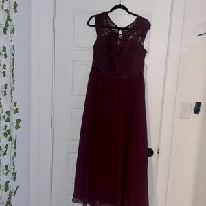 Burgandy Formal lace Dress